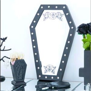 Black and Silver Vanity Mirror with LED Lights